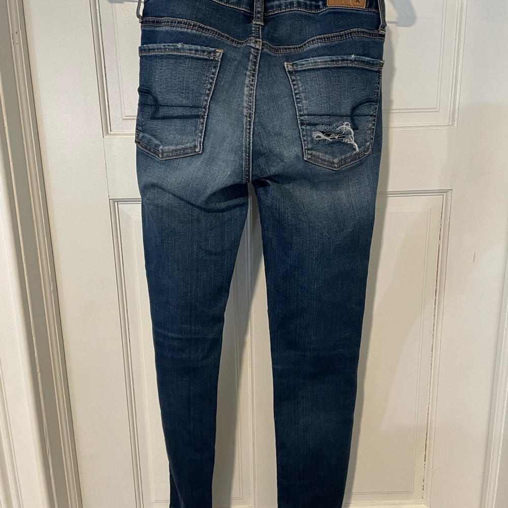 American Eagle Outfitters Size 2 Women’s Jeggings Distressed Blue Jeans - Picture 2 of 7